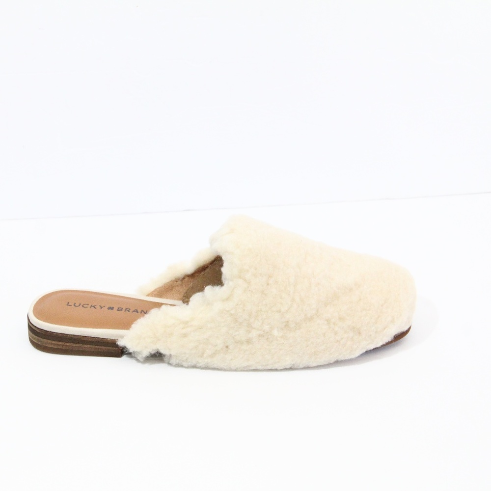 Lucky Brand Clogs sz 10 NEW Women Slip on Fuzzy Shoe Faux Shearling Mules